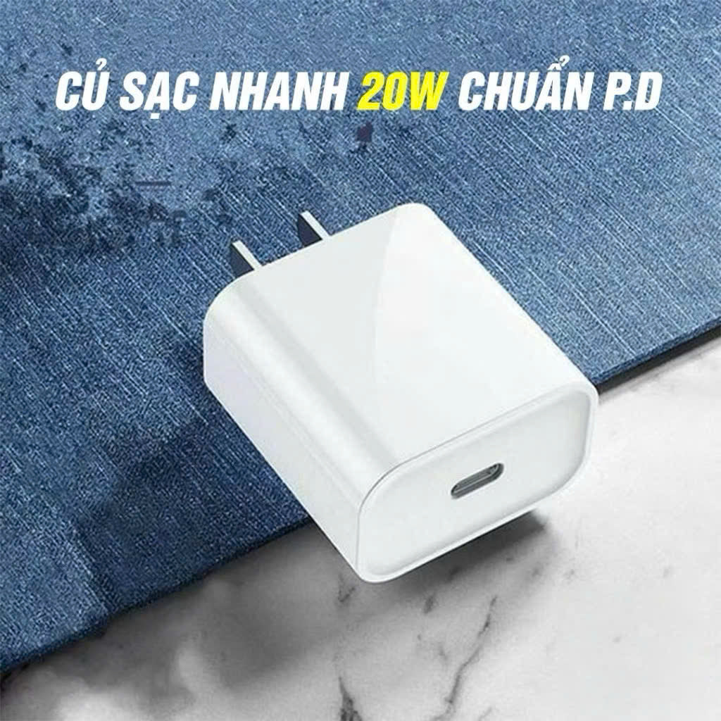 Củ sạc nhanh Charge Me 20W USB C hỗ trợ sạc Type C PD cho Phone 15 14 13 12 11 Pro Max
