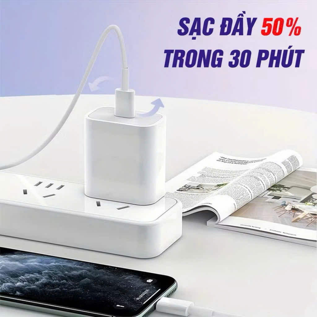 Củ sạc nhanh Charge Me 20W USB C hỗ trợ sạc Type C PD cho Phone 15 14 13 12 11 Pro Max