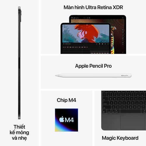Máy tính bảng iPad Pro 2024, M4 chip,11 inch, 256GB